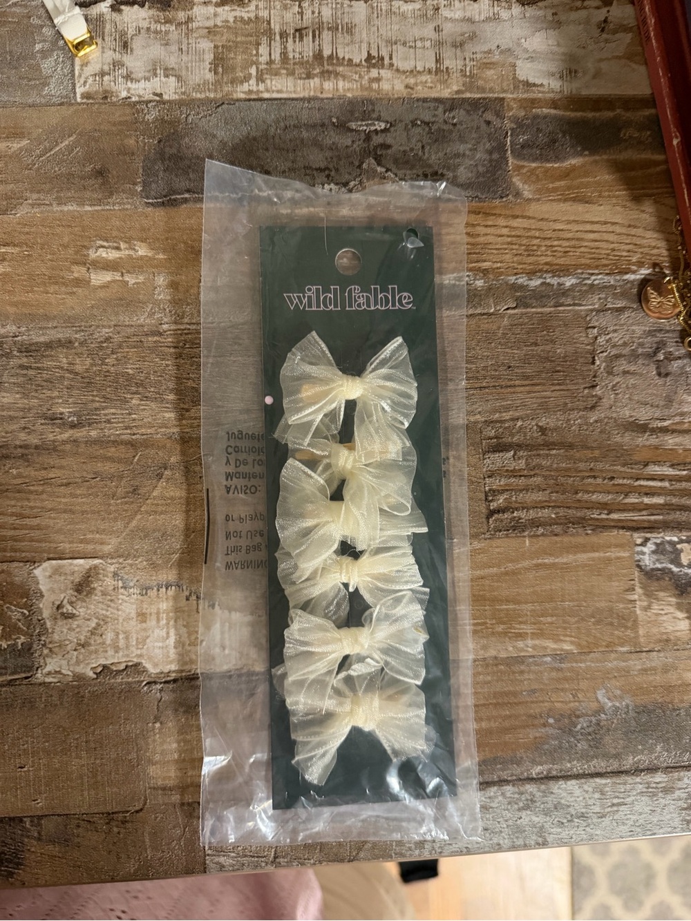 wild fable Cream Sheer Bow Hair Clips - Set of 6